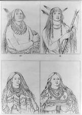 Photo:Four portraits of Comanche Indian men and women picture