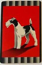 (B2P) Vintage Playing card of a Wire Fox Terrier picture