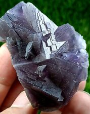 96g Purple Color Fluorite Cubic Crystals Cluster Specimen- Pakistan picture