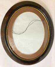 Antique Victorian Federal Oval Faux Walnut Gold Gilt Trim Picture Painting Frame picture