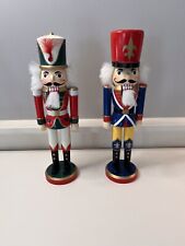 Wooden Nutcrackers Festive Christmas Decor, Moving Jaws 12-12.5” Tall Pair - 2 picture