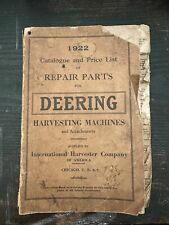 1922 Catalog And Price List Of Repair Parts For Dearing Harvester Machines picture
