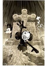 Steamboat Willie/Mickey Mouse B&W Sajad Shah Virgin Variant C2E2 LE #12/100 picture