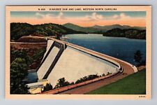 NC-North Carolina, Hiwassee Dam And Lake, Aerial, Antique, Vintage Postcard picture