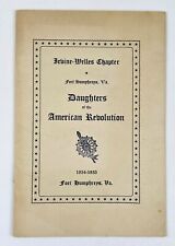 1934-35 Daughters of the American Revolution DAR Fort Humphreys VA Vtg Program  picture