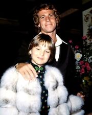 Ryan O'Neal & Tatum O'Neal pose for press in 1970's 8x10 inch real photo picture