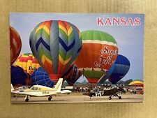 Postcard Topeka KS Kansas Huff N' Puff Hot Air Balloon Rally Billard Airport picture