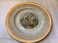 Osborne China USA Vintage Cabinet Plate Courting Couple Gold Rim Lady Renee picture
