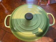 Le Creuset Enameled Cast Iron #30 Round Skillet Oven with Lid Apple Green picture