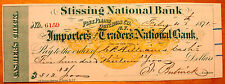 1871 Stissing National Bank Pine Planes New York Cancelled Cashier's Check picture
