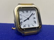 Cartier Swiss Santos Silver and Gold Stainless Steel Travel Alarm Desktop Clock picture