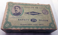 Vintage 1920's Gillette English/British Mayfair De Luxe Safety Razor Set Shipper picture