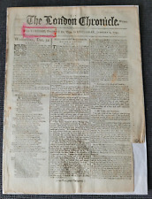 THE LONDON CHRONICLE HOUSE OF LORDS 1ST JAN 1794 ORIGINAL A4 NEWSPAPER picture