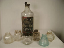 Antique Ink Bottle W/ Label Sanford’s Fountain Pen Master Ink & 6 small Bottles picture