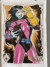 Guardians Of The Galaxy Vol 2 Nebula Sketch Card 5” x 7” Oversized Irma Ahmed picture