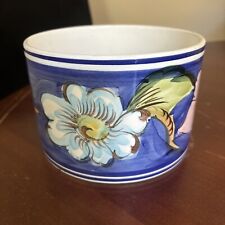 Portugal Handmade Handpainted Pot No Hole For Drainage 4”tall X 6wide Vintage picture