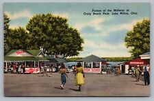 Lake Milton Ohio Craig Beach Park Amusement Fairway Village Postcard Vtg A10 picture