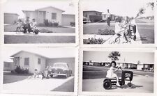 Lot 4 Original Photos NAMED KIDS BMC PEDDLE TOY TRACTOR Lakewood c. 1955 Ohio 73 picture