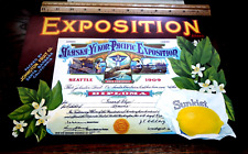 Fruit Crate Label AYPE 1909 Exposition Brand advertising Sunkist lemons art  picture