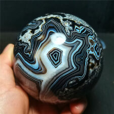 TOP 840G Natural Polished Banded Agate Crystal Sphere Ball Healing WD1371 picture