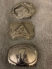 Lot of 3 Belt Buckles Featuring Images Of A Horse, Boot & Pistol Western  picture