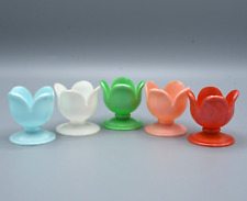 Vintage Egg Cups Lot of 5 DBGM West Germany Plastic Tulip Easter picture