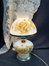 Vintage Hurricane  Gone With The Wind GWTW Lamp - Hand Painted Roses Gold 14.5” picture