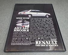 Renault Encore  Print Ad 1985 Framed 8.5x11  picture