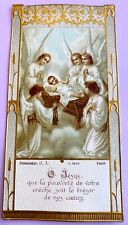 GORGEOUS Antique Linen ANGELS at CRECHE~GOLD PRESSED picture