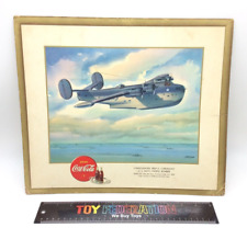 1943 WWII Coca Cola Print CONSOLIDATED PB2Y-2 'CORONADO' Navy Patrol Bomber picture