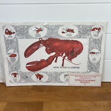 Vintage 8 Lobster Paper Placemats Cape Shore Paper  How To Eat A Lobster Mint picture
