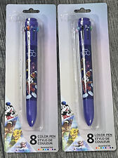 Disney 100th Anniversary 8-Color Click Ball Point Pen Disney New 2 Pack picture