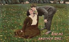 Vintage Postcard 1912 Give Me Another One Kissing Scene Couple Lovers Romance picture