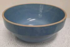 VTG Farmhouse Bread Mixing Bowl Stoneware Crock Pottery Large  Blue 12  Cup picture