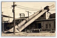 c1918 Factory Collapsed Tower View Child Boy Ewing RPPC Photo Unposted Postcard picture