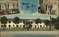 Port St Joe Florida FL Hotel Interior View c1940s Linen Postcard picture