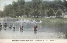 Spend Your Vacation at Inglewood on Lake Genesee, Wisconsin WI - 1914 Vintage PC picture
