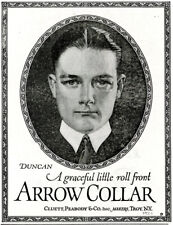 1921 Original Arrow Collars Ad. JC Leyendecker Art. Young Man w/Penetrating Eyes picture