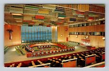 New York City NY, United Nations Trusteeship Council Chamber, Vintage Postcard picture