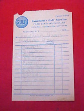 1950s bill head SANDFORD'S GULF SERVICE, RUSHFORD,NY  Ford car & truck sales picture