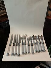 Clear Acrylic Lucite 12 piece Flatware Stainless Forks, Spoons, Knives  picture