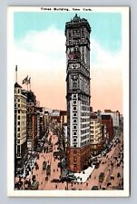 New York City NY- Times Building, Advertisement, Antique, Vintage Postcard picture