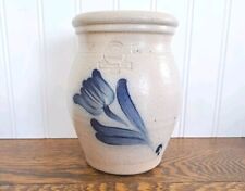 Vintage 1988 Rowe Pottery Floral Tulip Salt Glaze 6.5