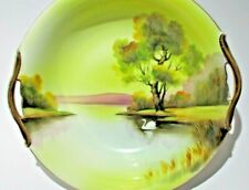 NORITAKE HAND PAINTED PORCELAIN BOWL WITH GOLD ACCENT TRIM  picture