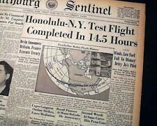 F-82 MUSTANG Fighter Airplane Flight RECORD Honolulu to New York 1947  Newspaper picture