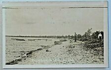 Houghton Lake Prudenville Michigan People on Shore Real Photo Postcard RPPC A191 picture
