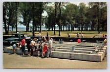 c1950s~Chautauqua New York NY~Fish Hatchery~Lake~Family~Vintage VTGPostcard picture