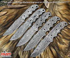 LOT OF 5PCS x HUNTING SKINNING KNIFE BLANK BLADES DAMASCUS HAND FORGED STEEL DIY picture