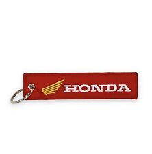 Honda Red Embroidered Keychain Key Tag Ring Jet Tag Fob Motorcycle ATV Car picture