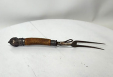 Antique Deer Antler Handle Meat Fork With Rib With Locking Arm picture
